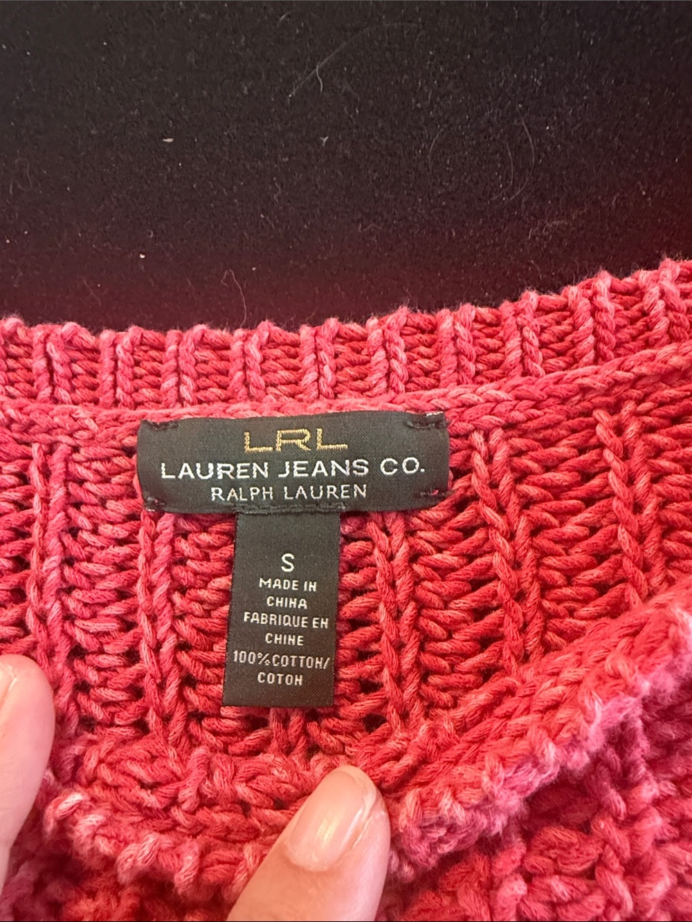 Ralph Lauren Scoop Neck Ribbed Knit Sweater - Coral Red - Picture 2 of 3